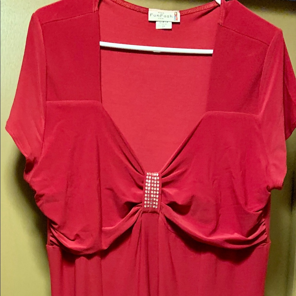 Funfash red dress 2X